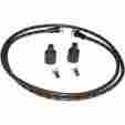 000344-7 Lowbrow Customs 7mm Solid Core Cloth Spark Plug Wire Sets Black W Orange Trac