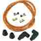 003677 Lowbrow Customs 8mm Suppression Core Cloth Spark Plug Wire Sets Oak With Red A