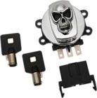 2106-0422 Drag Specialties Chrome Skull Ignition Switch For Harley Dyna Touring
