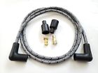7mm-28gybk90 Tons Performance Classic Vintage Braided Cloth Gray Black Spark Plug