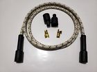 7mm-28wtbk180 Tons Performance Straight Vintage Braided Cloth White Black Spark Plug