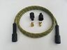 8mm-48gryl180 Tons Performance Straight Vintage Braided Cloth Green Yellow Spark Plug