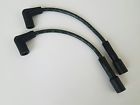 Bkgr-short8mm Black Green Cloth Harley Sportster Coil Relocation Wires