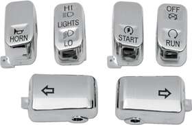 0616-0128 Drag Specialties Standard Chrome Switch Caps -