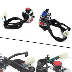 Hukyu 612031766437 7/8 Inch Pair Motorcycle Handlebar Switch Control Assembly Indicator Start Button