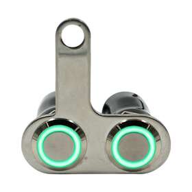 Hukyu 612046882580 12v Green Led Motorcycle Switch Handlebar Adjustable Mount Waterproof Switches