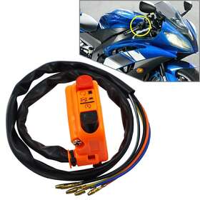 Hukyu 612047615453 7/8 Inch Handlebar Motorcycle Ignition Switch On Off Starter Engine Universal Orange