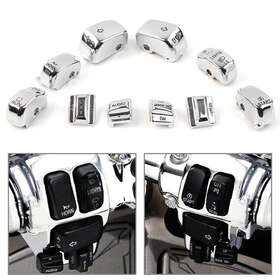 Kabusikikaisya-kawausa 612048331451 Fit Harley Touring 1996-2013 Hand Control Switch Cover Housing Button Cap Chrome
