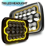 Pair 7X6" Led Headlight Halo Drl Turn Signal For Jeep Wrangler Yj Cherokee Xj Mj. Fixed Price $59.99.