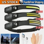 Cob Led Headlamp Usb Rechargeable Headlight Bar Band Torch Work 6000K. Fixed Price $538.99.