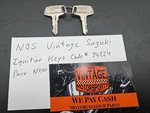 Nos Vintage Suzuki Ignition Keys Pair Code # 34224 - New. Fixed Price $39.95.