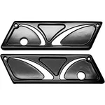 Carl Brouhard Saddlebag Latch Covers Spiro Series Black Harley 93-13 Touring. Fixed Price $95.00.