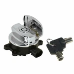 Chrome Ignition Switch With Round Key Harley Road King Softail Dyna Rep 71517-11. Fixed Price $57.95.