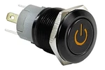 3/4" Black Steel Power Switch W/ Orange Amber Led Light Latching Button 19MM 12V. Fixed Price $13.99.