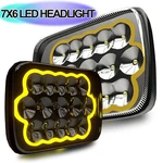 7X6" In Led Headlight Halo Drl Turn Signal For Jeep Wrangler Yj Cherokee Xj Mj. Fixed Price $59.99.