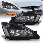 For 2003-2007 Honda Accord 2DR 4DR Headlights Black Clear Headlamps Left+right. Fixed Price $158.94.