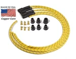 Yellow Cotton Braided Cloth Spark Plug Wire Set Usa Made Copper Core - Tractor. Fixed Price $27.00.