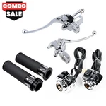 1" Black Hand Grips+ Chrome Control Switch+ Brake Clutch Levers For Harley 96-12. Fixed Price $68.98.