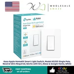 Kasa Apple Homekit Smart Light Switch, Model KS200 Single Pole, Neutral Wire. Fixed Price $19.99.