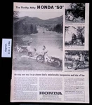 1961 Honda People Camping The Thrifty Nifty "50" Motorcycle Print Ad 50046. Fixed Price $9.97.
