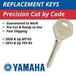 Yamaha Motorcycle Replacement Key For YZFR3 MT03 Only 2501-2750. Fixed Price $11.99.