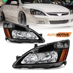 For 2003-2007 Honda Accord 2DR 4DR Headlights Black Housing Headlamps Left+right. Fixed Price $158.94.