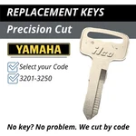Yamaha Motorcycle Atv Snowmoble Keys Cut Code 3201-3250 Ignition Replacement. Fixed Price $9.95.