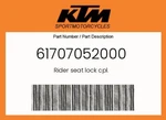 Ktm Genuine Rider Seat Lock Cpl. - 61707052000. Fixed Price $51.32.
