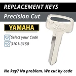 Yamaha Motorcycle Atv Snowmoble Replacement Key Cut Code 3101-3150 Ignition. Fixed Price $9.95.