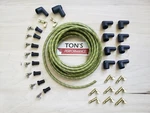 8MM Rajah Ends Cloth Covered Spark Plug Kit Vintage Wires V8 Green Yellow. Fixed Price $139.99.