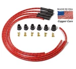 Spark Plug Wires Us Made - Red Cloth Braided Copper Core. Fixed Price $35.00.