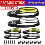 Cob Led Headlamp Usb Rechargeable Headlight Bar Band Torch Work 6000K. Fixed Price $479.69.