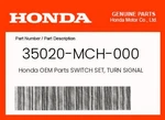 Honda Genuine Switch Set, Turn Signal 35020-MCH-000. Fixed Price $123.18.