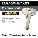 Yamaha Motorcycle Keys 1970'S Replacement Cut Your Code 1711-1750. Fixed Price $9.95.