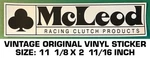 Mcleod Clutch Products Vintage Original Vinyl Decal Sticker-racing Performance. Fixed Price $9.45.