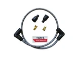 28" Classic Vintage Braided Cloth Gray Black Spark Plug Wire 7MM Harley Bobber. Fixed Price $24.95.