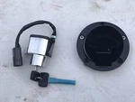 New Victory Polaris 03-05 Black Vented Fuel Gas Cap & Chrome Ignition Switch. Fixed Price $125.00.