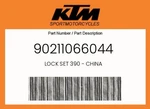 Ktm Genuine Lock Set 390 - China 90211066044. Fixed Price $143.91.