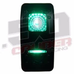 On/off/on 3 Position 12V Led Lit Rocker Switch Rat Hot Rod Drag Race Car Green. Fixed Price $16.50.