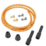Lowbrow Customs 8MM Cloth Straight Spark Plug Wire Sets Oak With Red And Black. Fixed Price $32.75.