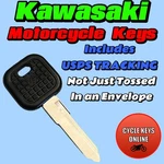 Kawasaki Motorcycle Keys Cut By Replacement Codes B141411-B144444. Fixed Price $11.99.