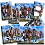 Native American Indian Chief Warrior Tribe Horse Light Switch Outlet Plate Decor. Fixed Price $19.79.