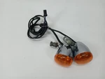Harley-davidson 2013 Dyna Super Glide Front Turn Signals Chrome W/ Orange Lenses. Fixed Price $109.00.