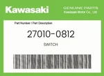Kawasaki Genuine Switch 27010-0812. Fixed Price $117.75.
