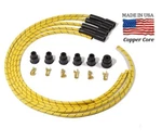Spark Plug Wires Us Made - Yellow Cloth Braided Copper Core. Fixed Price $35.00.