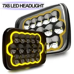 7X6" 5X7 Led Headlight Halo Drl Turn Signal For Jeep Wrangler Yj Cherokee Xj Mj. Fixed Price $59.99.