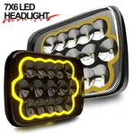 7X6" Led Headlight Halo Drl Turn Signal 45W For Jeep Wrangler Yj Cherokee Xj Mj. Fixed Price $59.99.